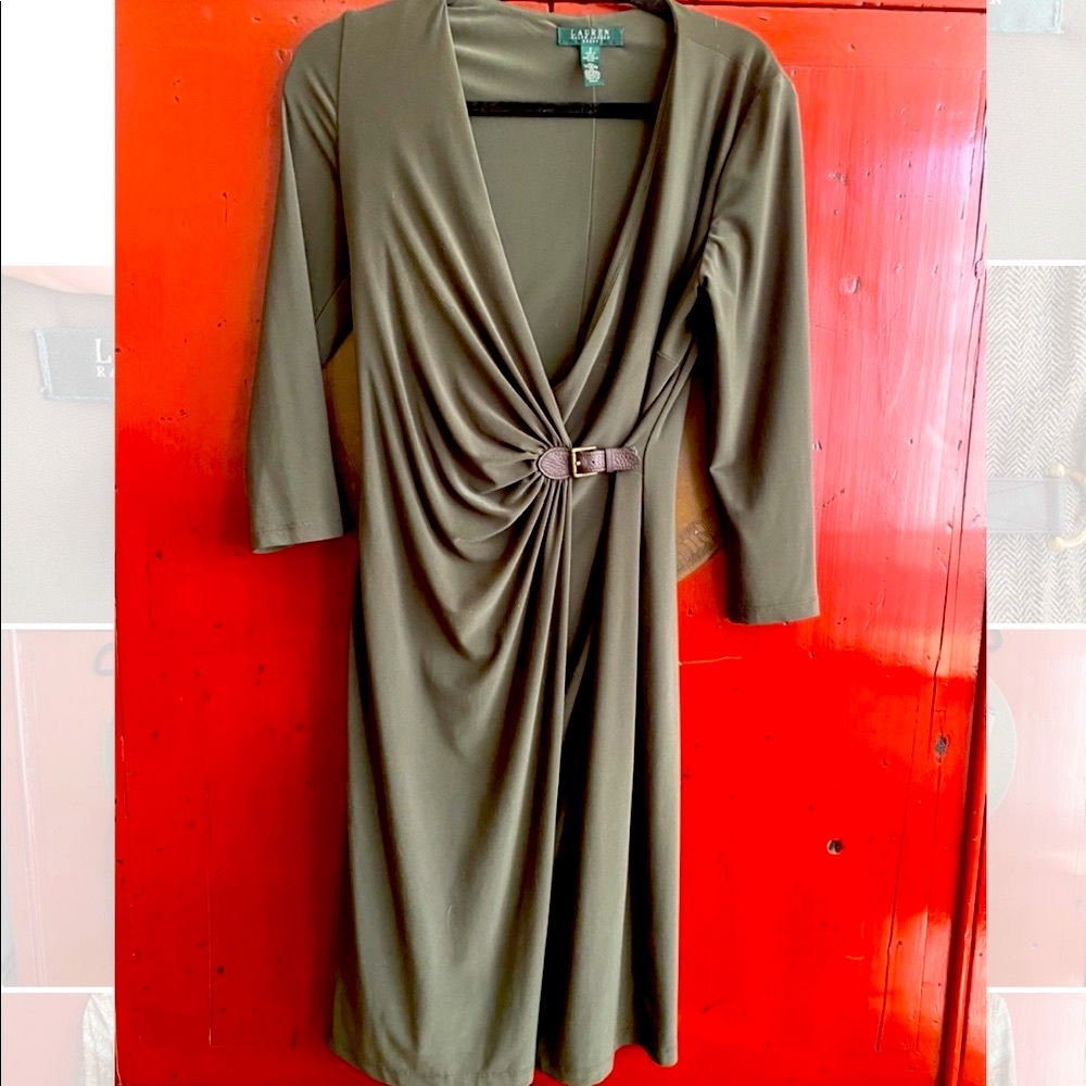 Ralph Lauren Belt Buckle Wrap Dress